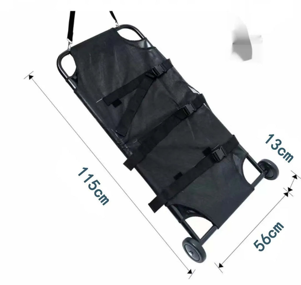 Black aluminium alloy foldable pet stretcher for large dog emergency transport