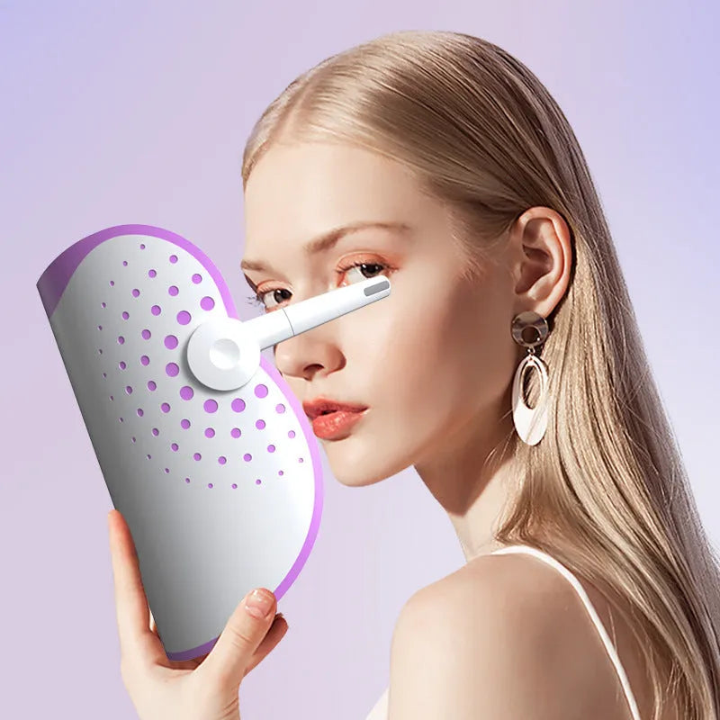 White and purple photon IPL beauty mask device for home facial light therapy.