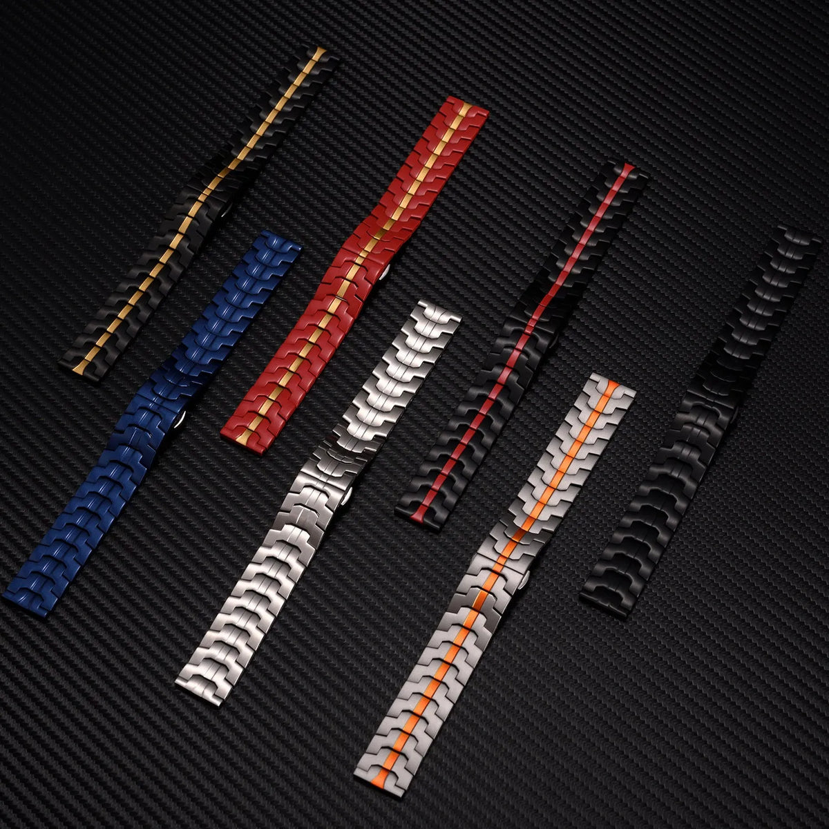 Stainless steel watch band for Samsung Galaxy Watch 7, 6, 5 in silver, black, blue and other colour options