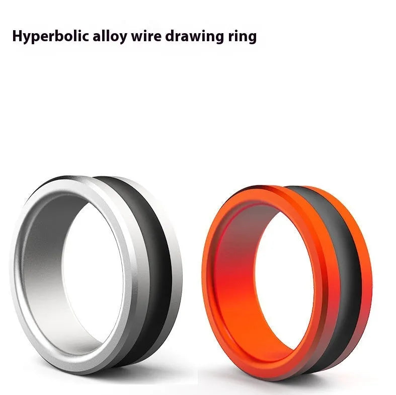 Orange and silver alloy fishing hand guard pull ring tool with non-slip grip