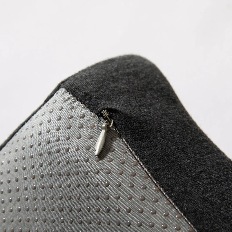 Memory foam office chair cushion measuring 36x40x11cm with lumbar support in grey colour options