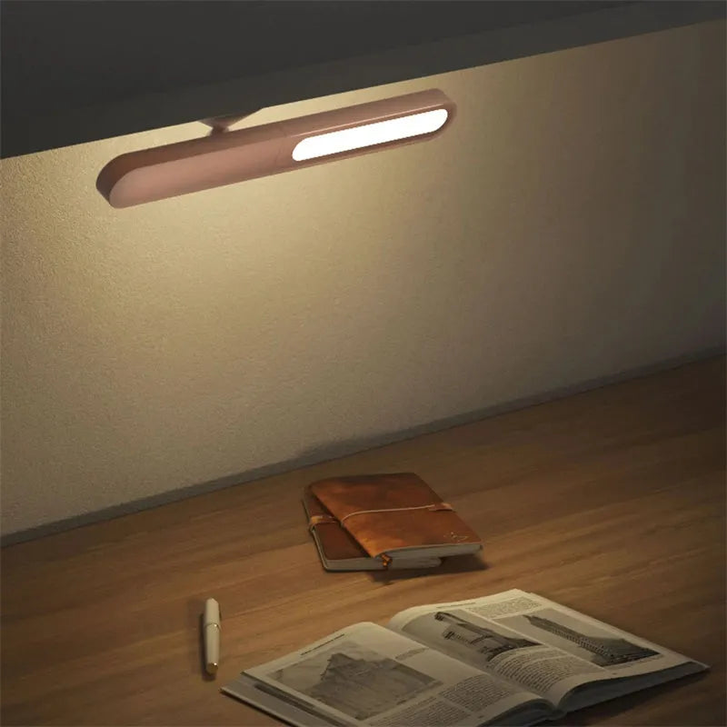 Geometric USB desk lamp with magnetic suction wall mount in white colour