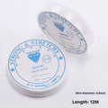 Transparent white elastic fishing line spool for DIY ornament hanging with multiple diameter options