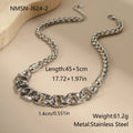 Gold plated stainless steel necklace with geometric pendant and regular chain for women