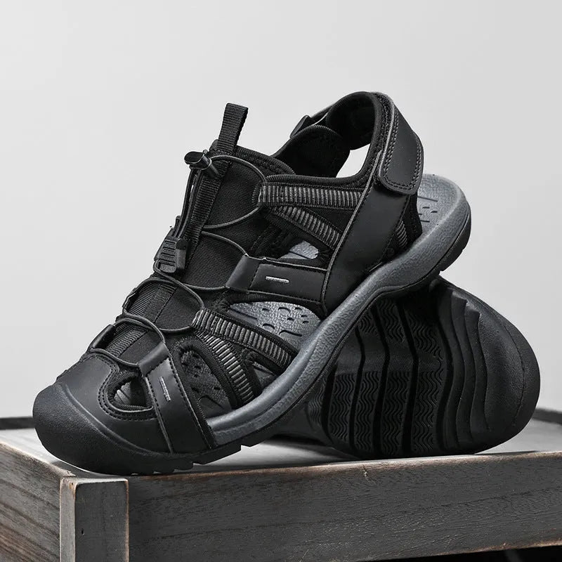 Men's LX01 Blue casual sports shoes with mesh upper, rubber sole, and velcro closure.