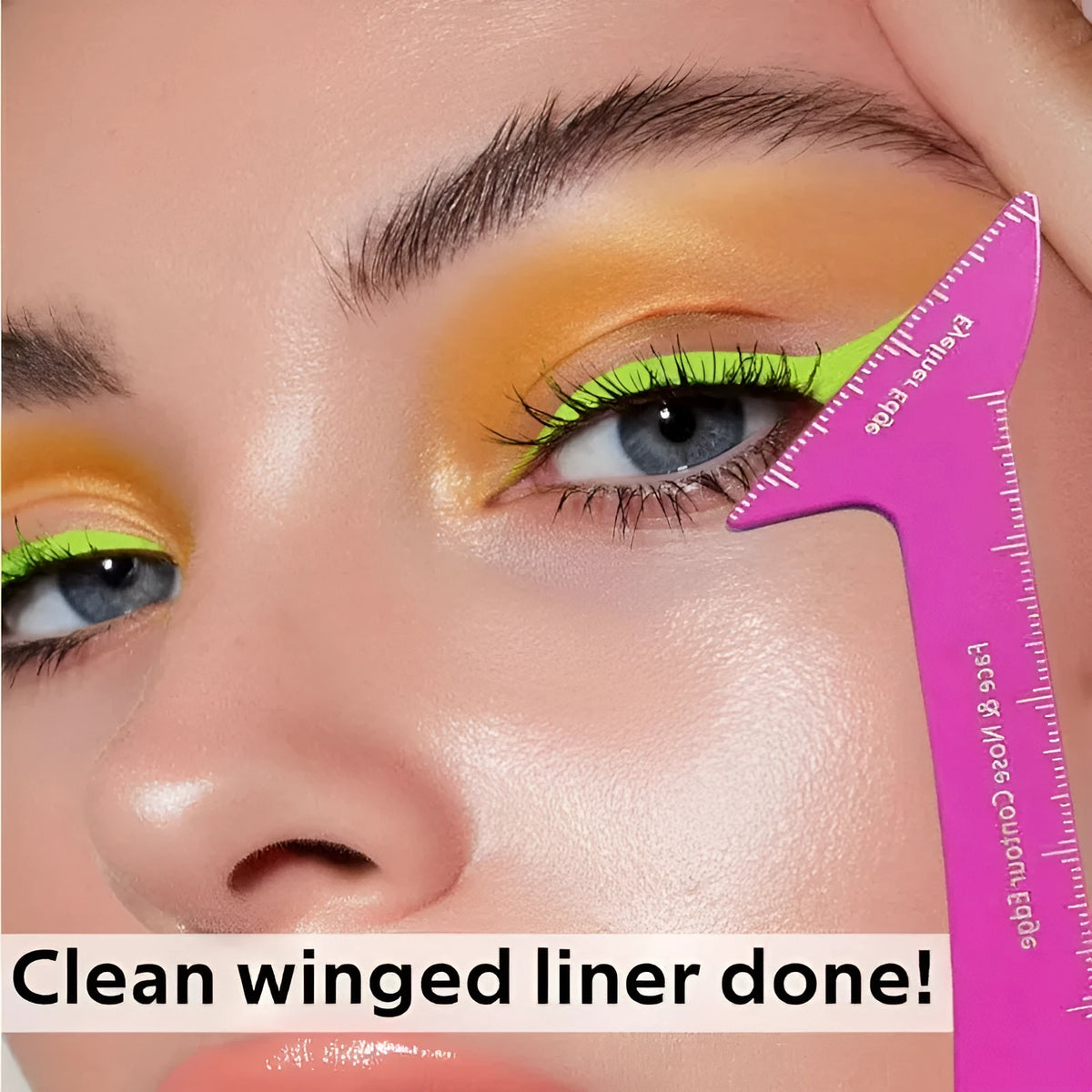 Reusable 3-in-1 eyeliner stencil for hooded eyes in LaserFX and Pink colour options