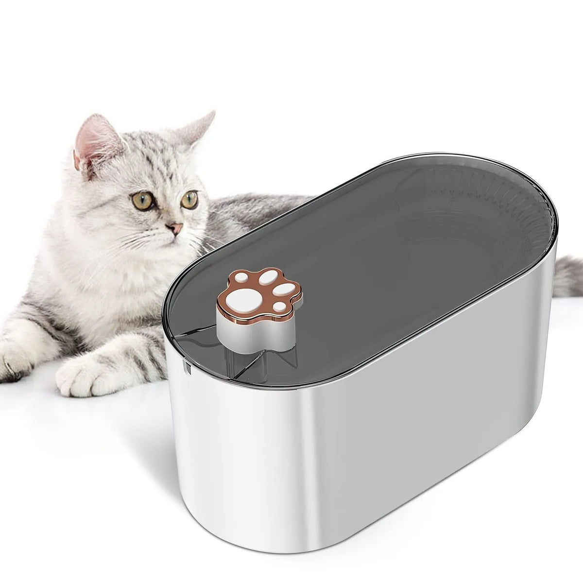 3L automatic pet water fountain with LED light, quiet pump, and triple filter system for cats and dogs