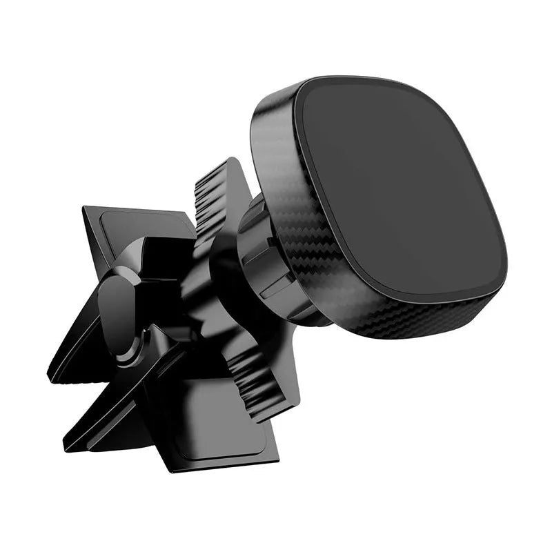 Magnetic car air vent phone holder mounted on vehicle dashboard