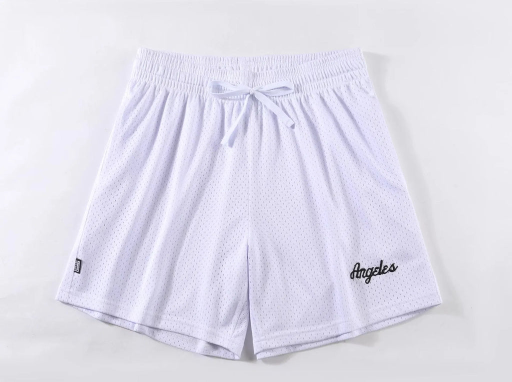 Men's double-layer mesh shorts in various colours for summer sports and leisure wear