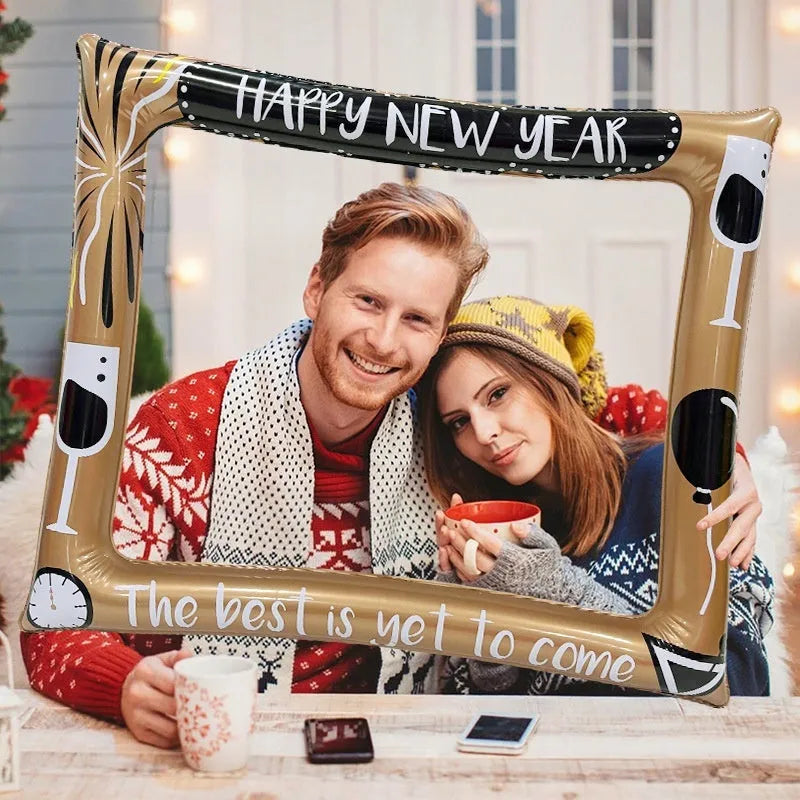 Christmas inflatable photo frame PVC material seasonal decoration for photography and interactive toys
