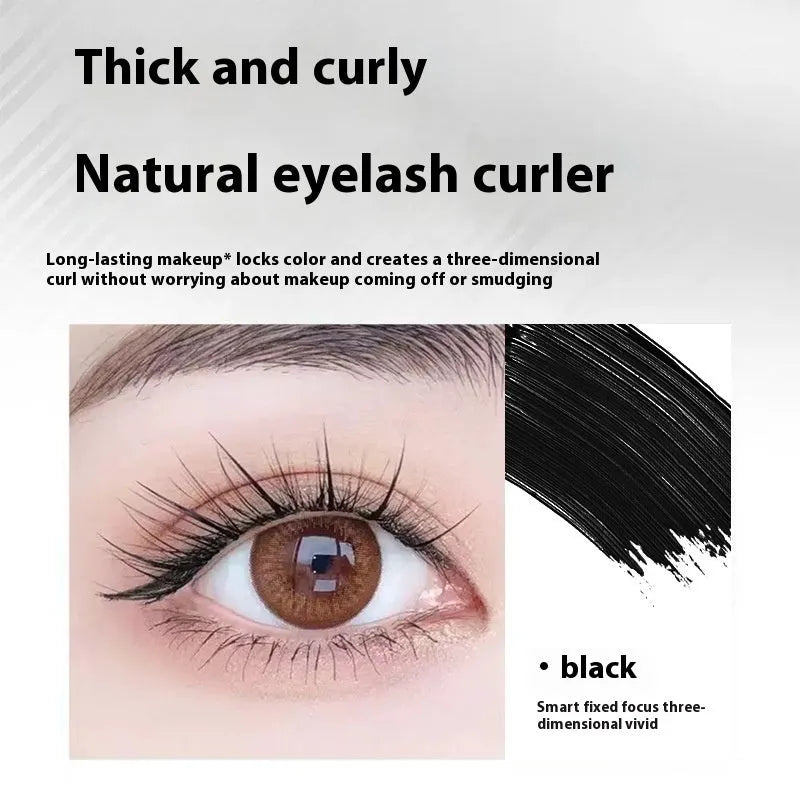 Waterproof steel tube eyelash mascara in black or brown shades with optional eyelash curler for long thick lashes