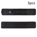 Black fitness training belt with dumbbell strap for hip bridge exercises