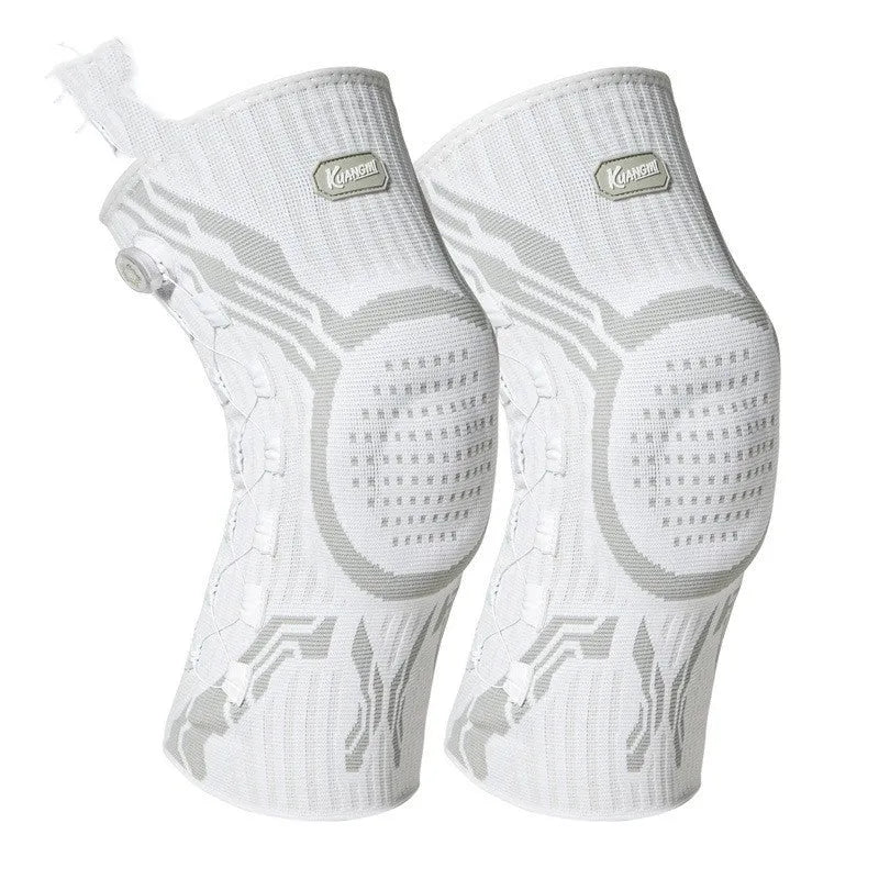 Grey and white professional sports kneecap for adult basketball, running, and football