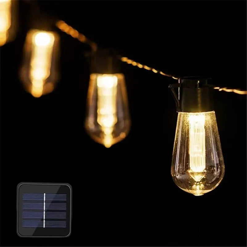 Outdoor retro bottle bulb string lights in garden decoration with waterproof IP55 rating