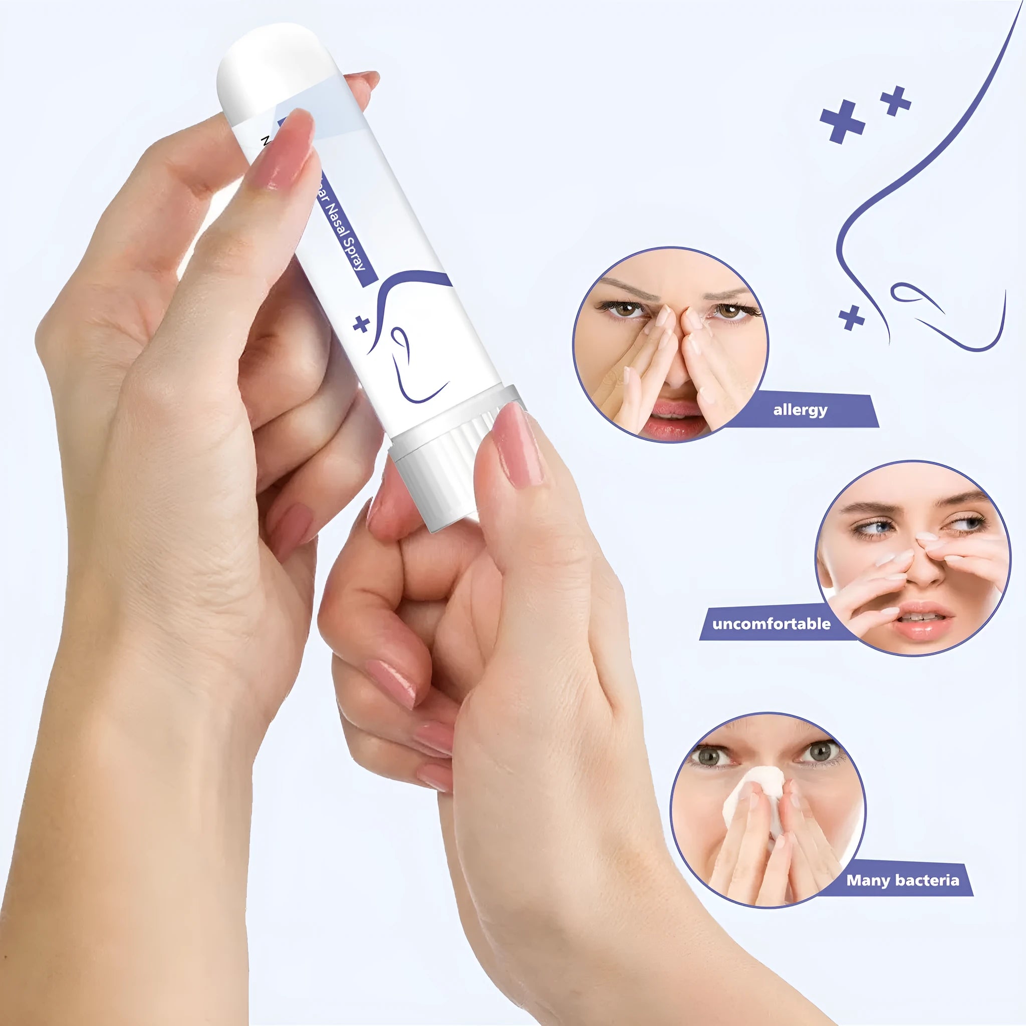 Manual nasal suction device for family use with one-piece construction