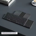 Black foldable Bluetooth keyboard for mobile devices with mute keys