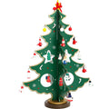 Hand-painted wooden Christmas tree decoration in red and green colours measuring 36cm tall