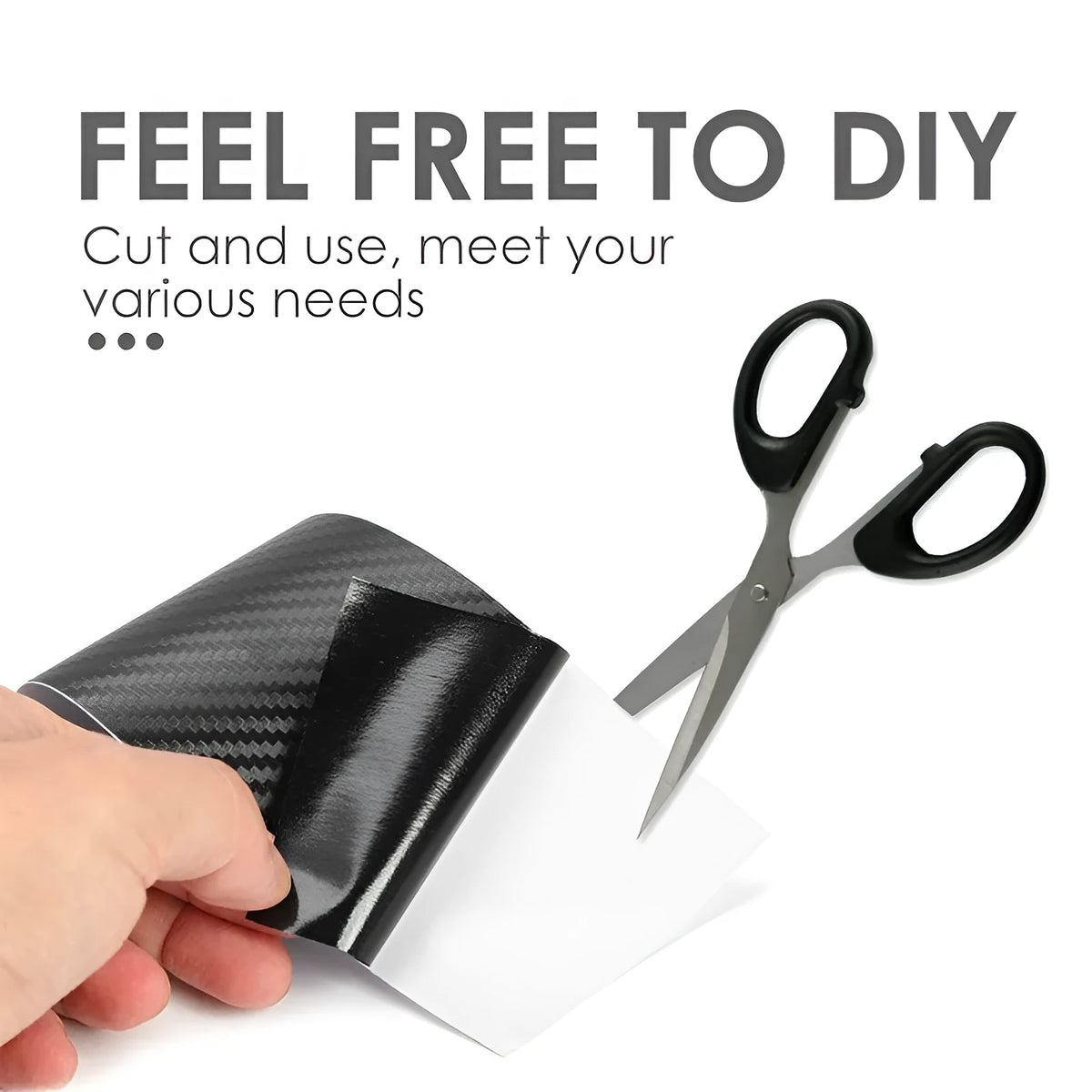 Matte 3D carbon fibre adhesive roll for car door sill protection in various widths.