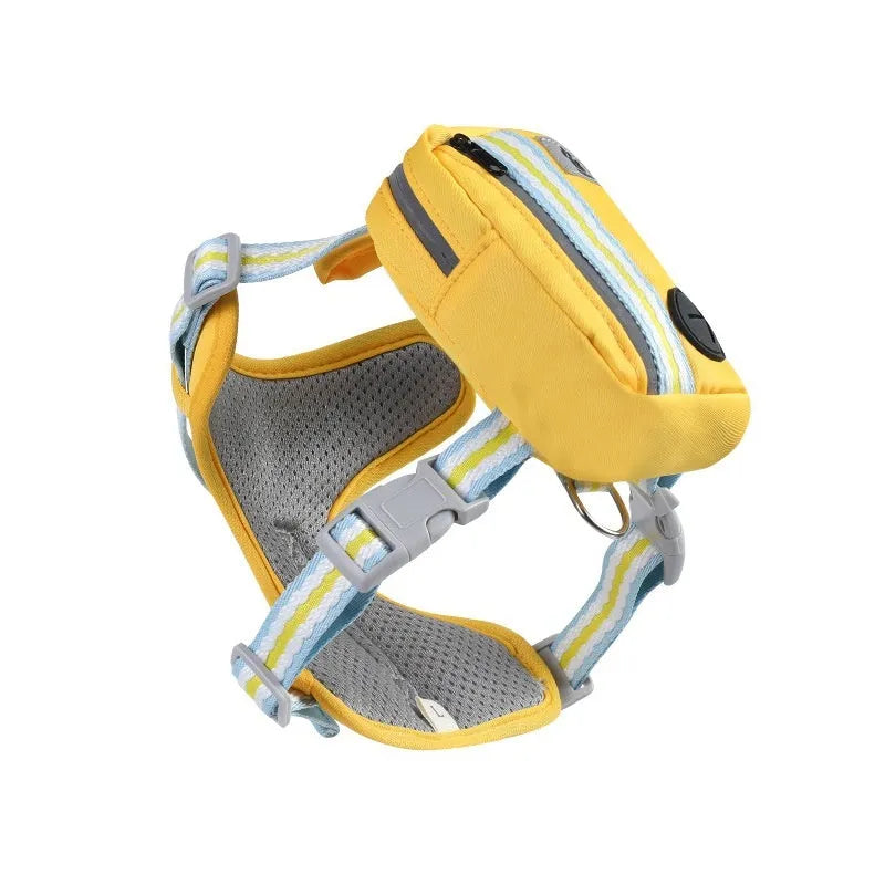 Explosion-proof anti-strangulation dog harness in oxford cloth with attached 1.5 metre rope.