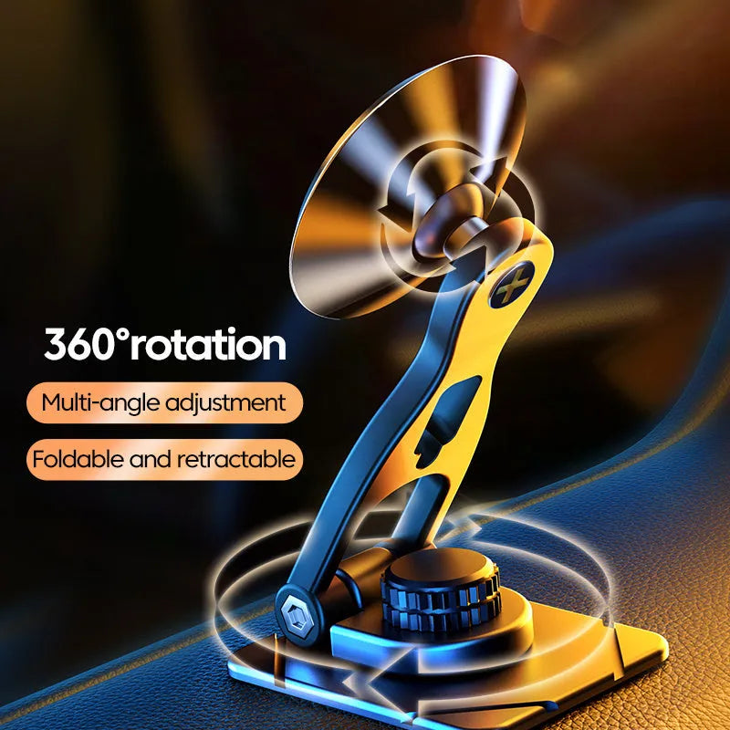 Telescopic folding floating screen car phone holder with magnetic suction mounting