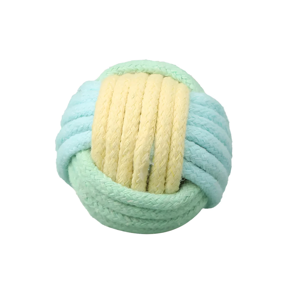 Handmade 5cm cat plush ball toy with hair and cotton textures in blue powder colour