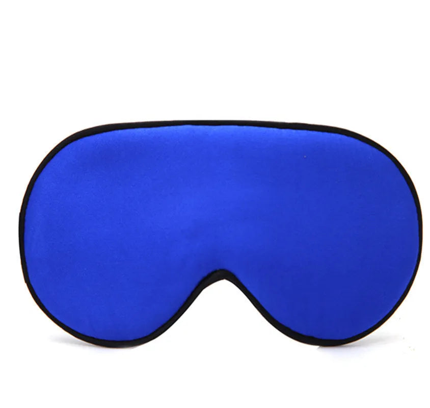 Double-sided mulberry silk sleep eye mask with embroidered printed pattern in various colours.