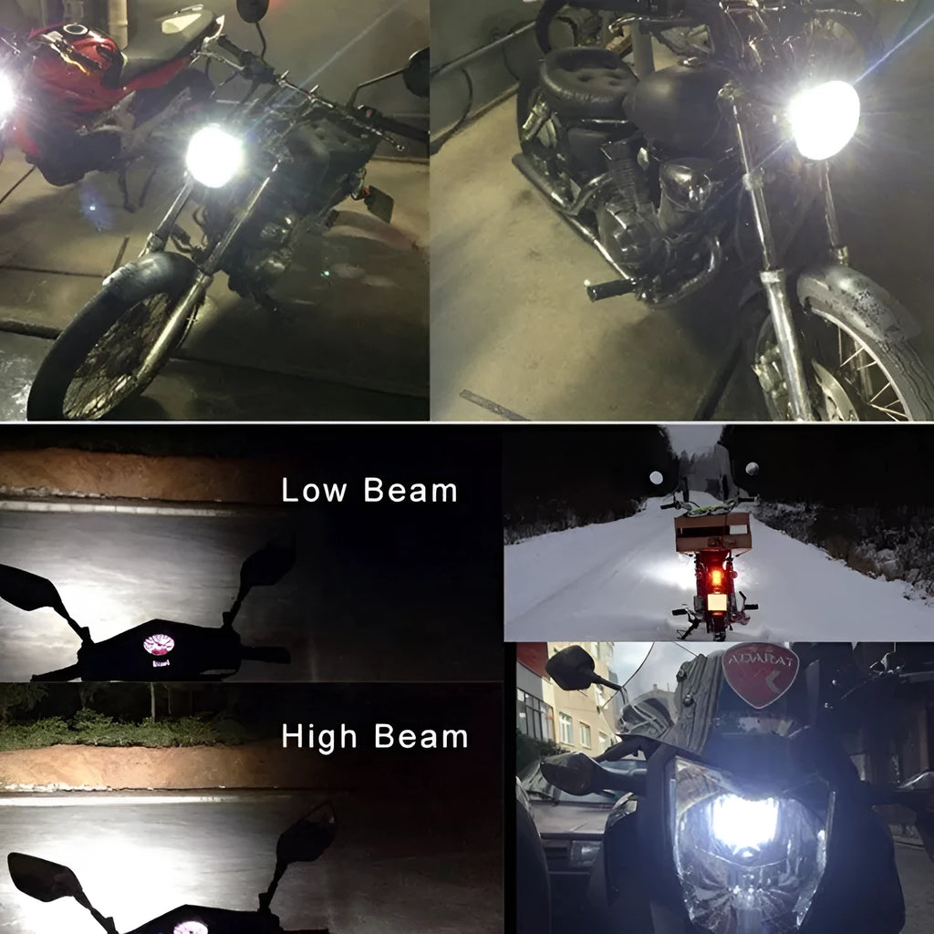 Motorcycle LED M4 double claw H6 built-in lights with aluminium housing and BA20D base