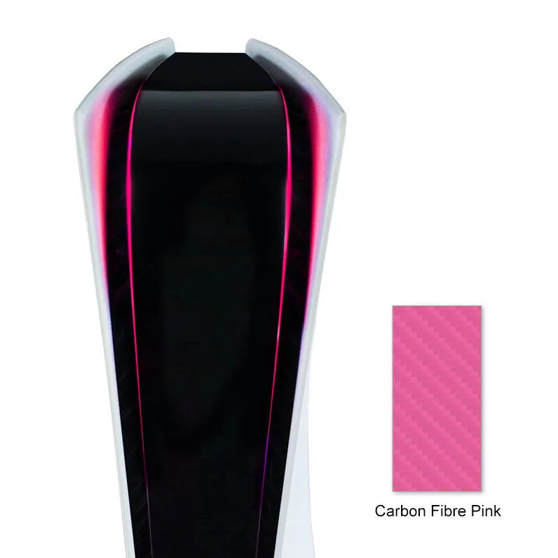 PS5 console light bar sticker film in carbon fibre texture available in four colours