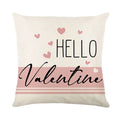 Red and white plaid heart patterned pillow cover for Valentine's Day decoration.