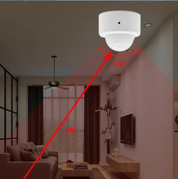 White ZigBee infrared motion detector with 33mm x 28mm dimensions for home security