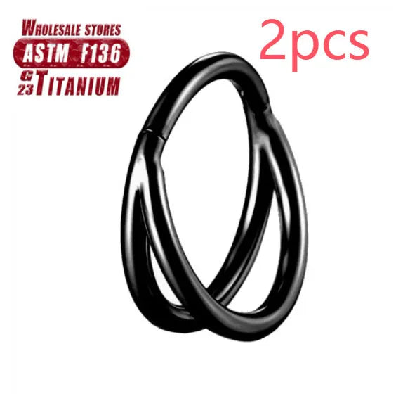 F136 titanium alloy nose ring in gold or silver with 1.2mm gauge available in multiple lengths