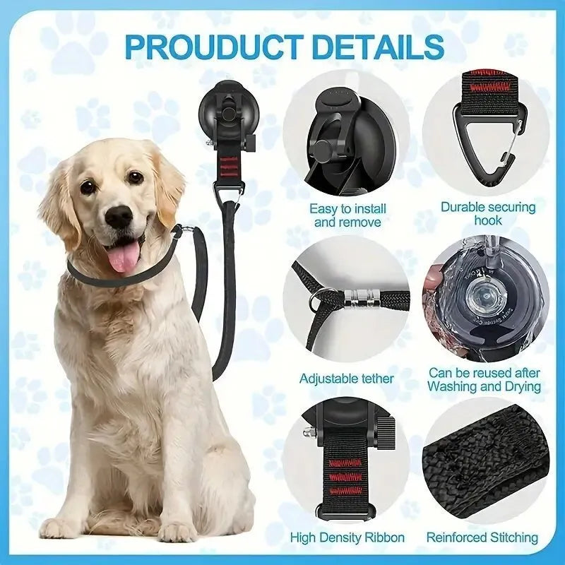 Pet bathing fixed artifact with suction cup handcuffs in black or blue colour options