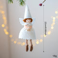 White cloth angel skirt Christmas pendant with plush finish hanging decoration