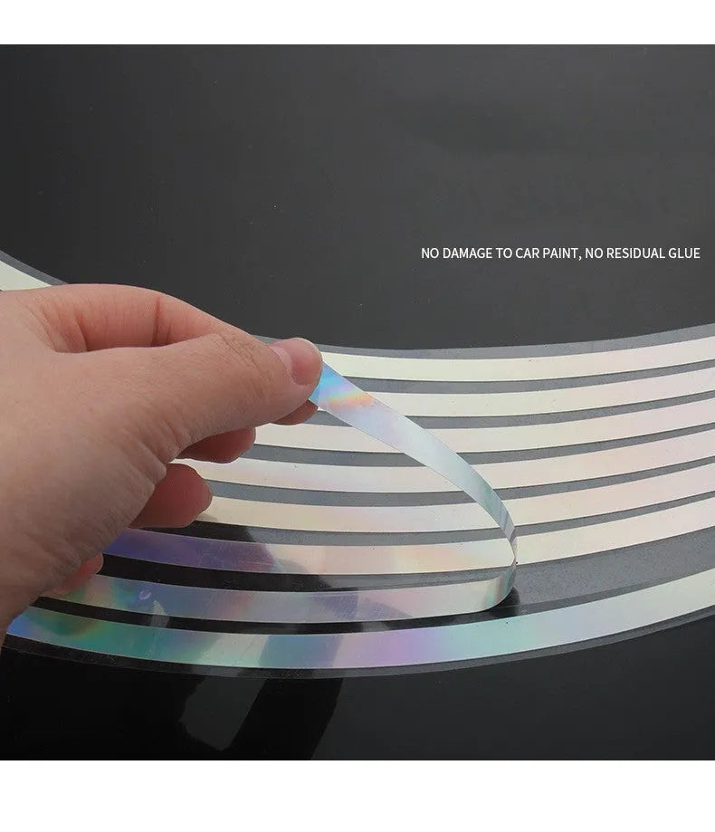 PET waterproof reflective stickers for wheel hubs in four sizes from 12 to 18 inches