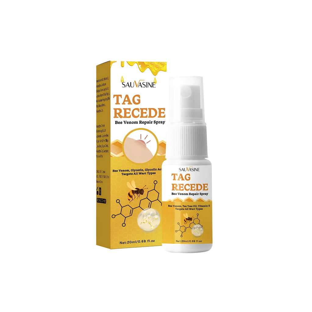 20 ml bottle of Bee Wart Spray skin treatment cream for moles and flesh bumps