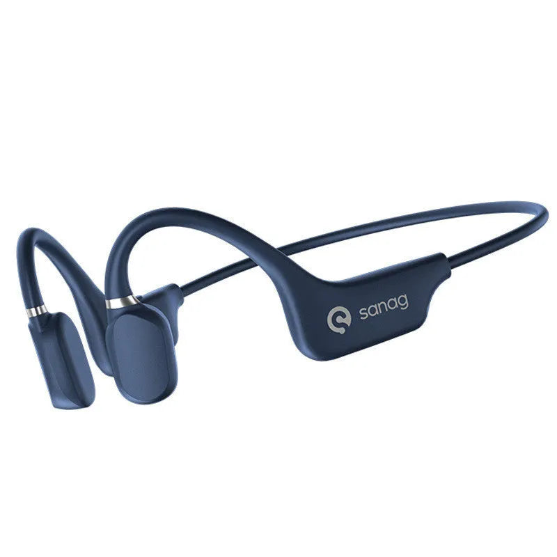 Bone conduction Bluetooth sports headset in hanging neck design, shown in one of six available colours.