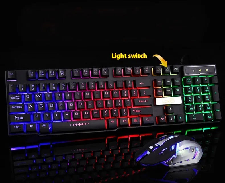 White LED gaming keyboard USB cable showing illuminated section and USB connectors
