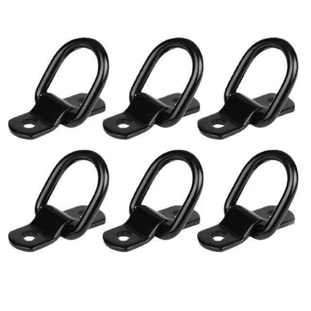 Galvanised pull ring truck floor hook with black carbon steel base for cargo securing