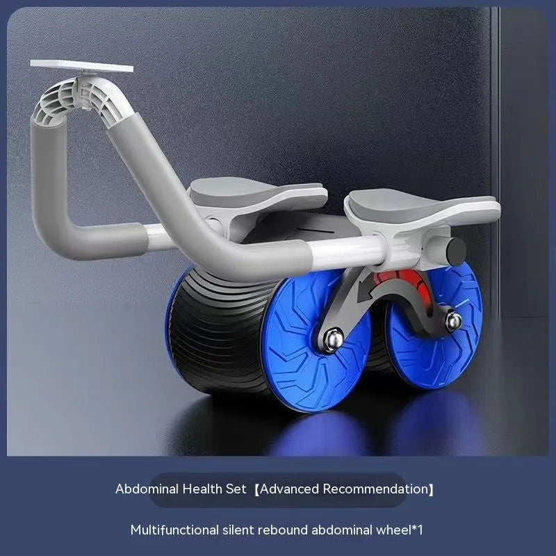 Automatic rebound abdominal exercise wheel and lock edge yoga mat set for core workouts