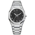 Men's steel band business casual quartz watch with 10mm case thickness