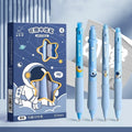 Erasable gel pen with cartoon designs and 0.5mm tip in black or crystal blue ink