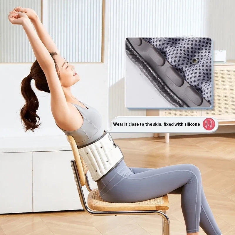 Lumbar waist supporter with automatic inflation feature in sizes S and M for back pain relief