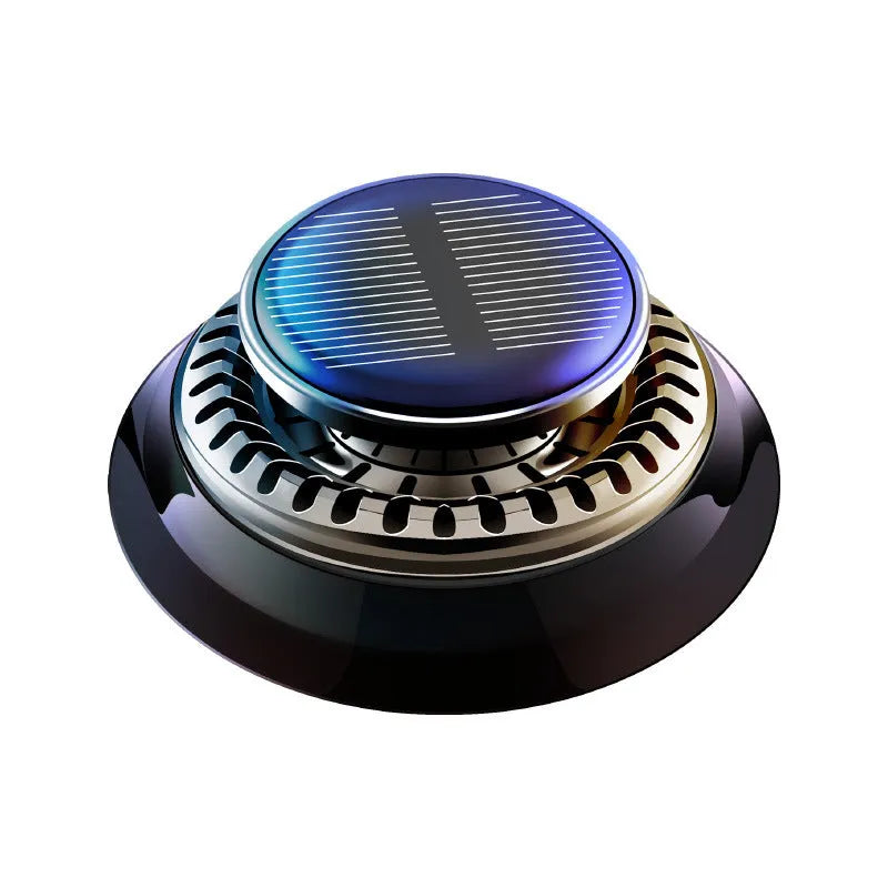 Black solar electromagnetic de-icing device with aromatherapy decoration for car dashboard