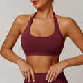 Women's halter yoga bra with removable pads in five colour options