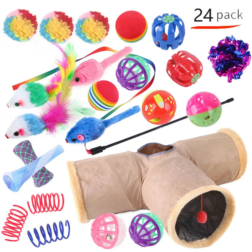 Plastic cat channel tunnel toy in various colours for indoor pet play