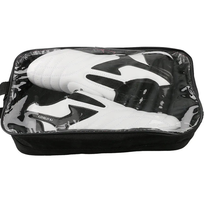 Black and White children's martial arts training shoes with soft bottom construction