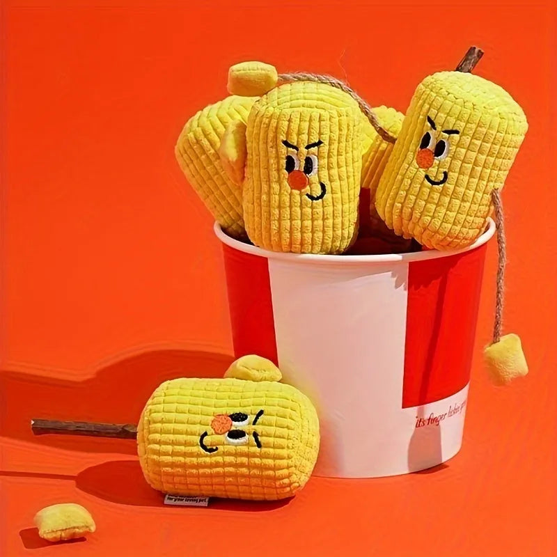 Polio wood corn cob shaped cat toy with catnip for dental health and play