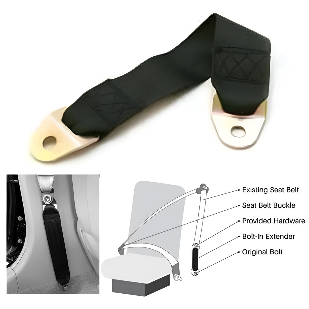 Polyester door latch and stop belt with optional screws and nuts for universal door installation