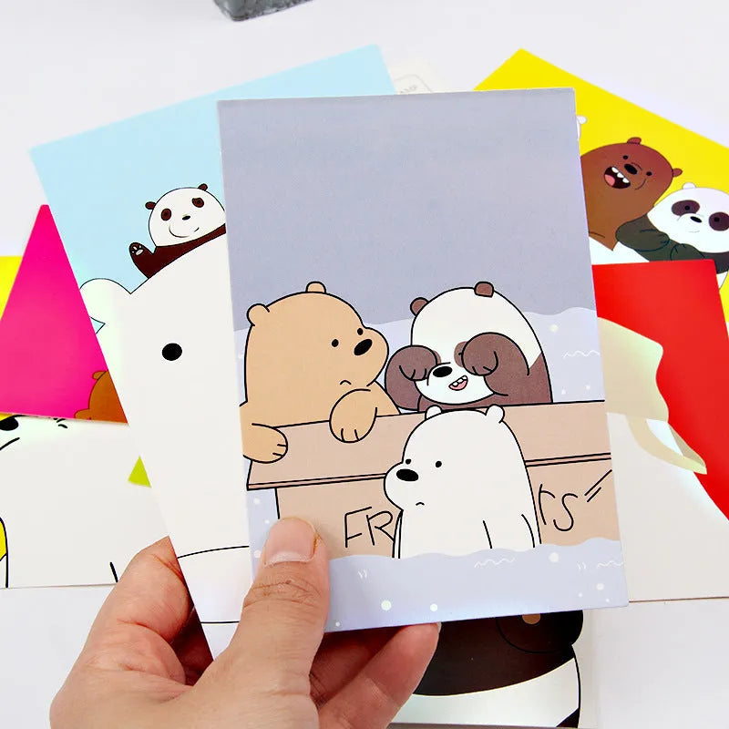 Set of nine Japanese-style retro cartoon postcards featuring Paris Tower minimalist designs
