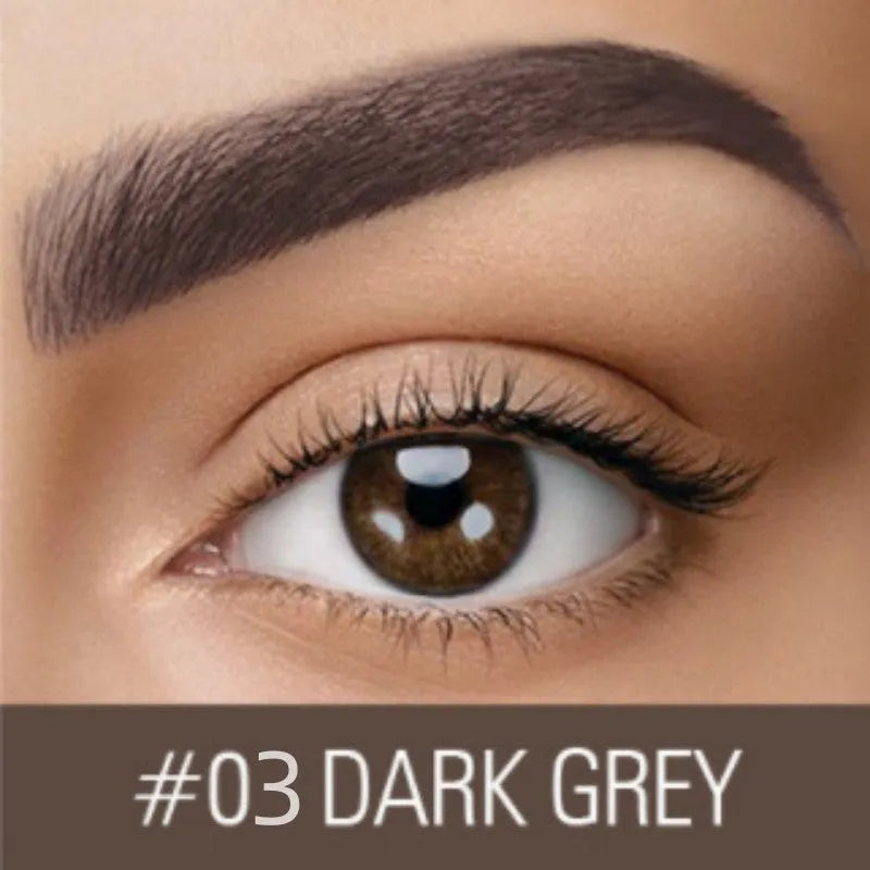 Waterproof eyebrow cream in dark grey and golden yellow shades for brow definition